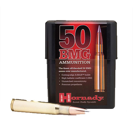 Hornady Match Rifle Ammunition .50 BMG 750 gr A-MAX 2815 fps 10/ct
