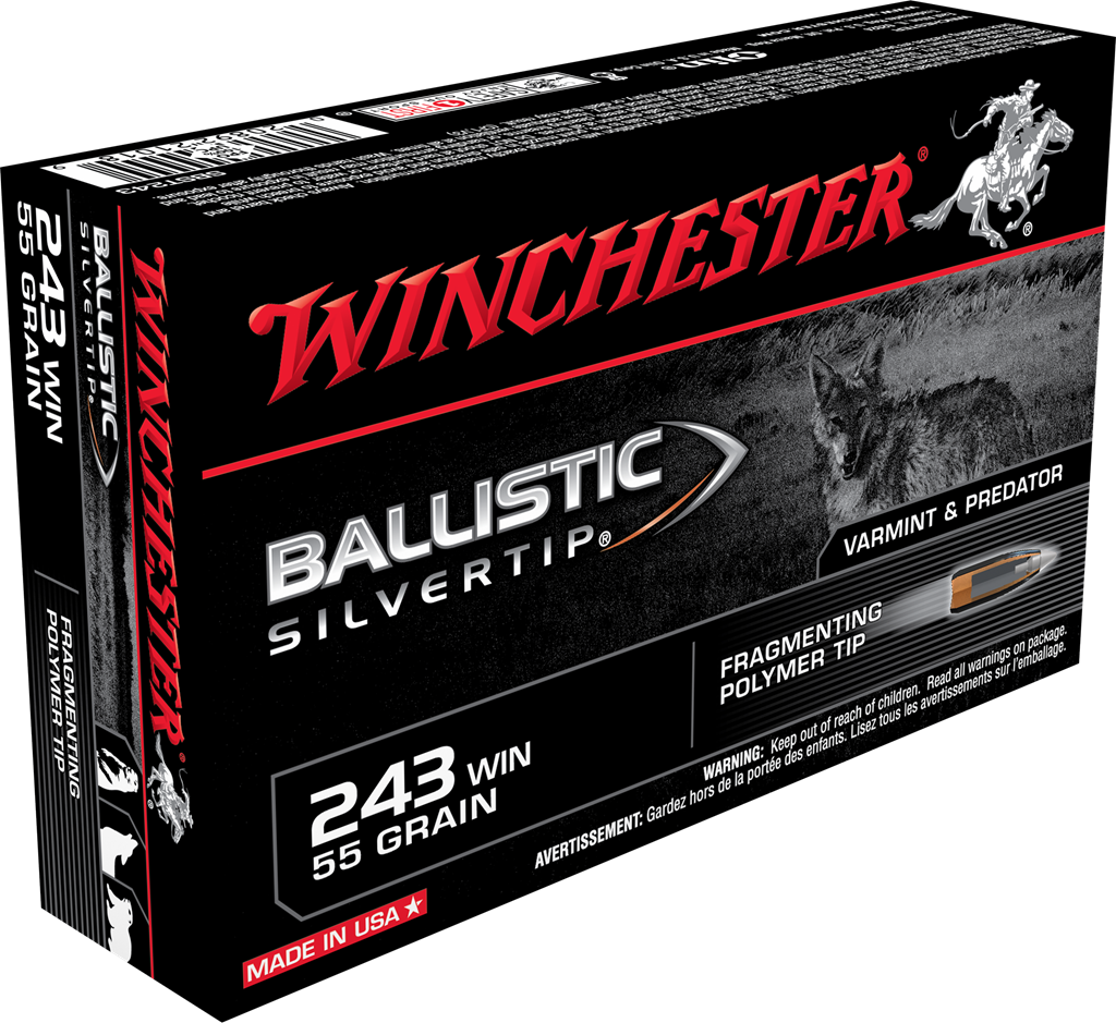 Winchester Ammunition dWINCHESTER BALLISTIC SILVERTIP 243WIN 55GR 20RD BX 200RD CASE