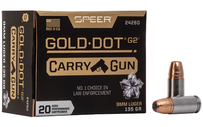 Speer Gold Dot G2 Carry Gun Handgun Ammunition 9mm Luger 135gr HP 20/ct