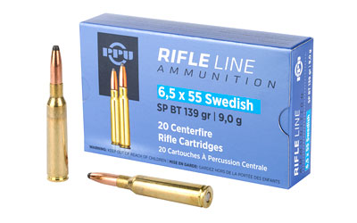 TRZ Trading Inc. PPU Rifle Ammunition 6.5x55mm Swedish 139 gr SP 2540 fps - 20/ct