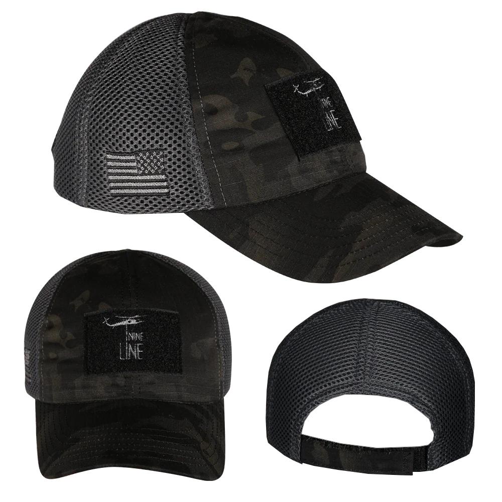 Nine Line Dark American Made Mesh Back Hat with Dropline