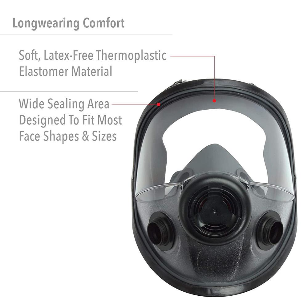 Westchester Protective Gear DBA PIP Global Safety Honeywell North 5400 Series Full Face Respirator Mask with Dual Cartridge Connectors for N Series Filters M/L