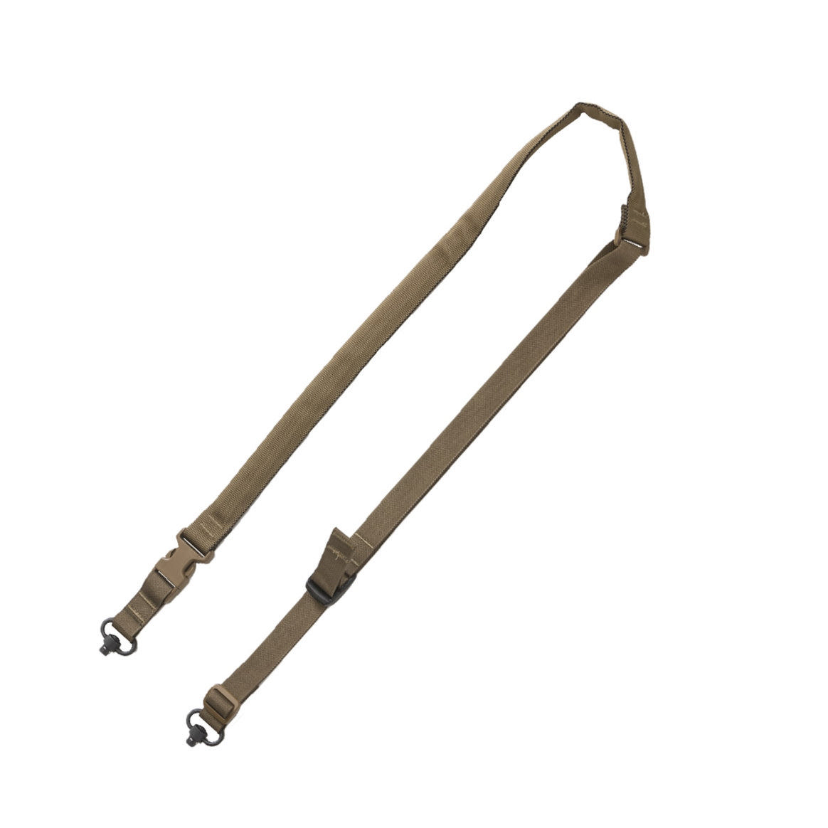 Military Products TacShield Tactical 2 Point Quick Adjust Sling Padded QD Push Button Swivel Coyote Brown