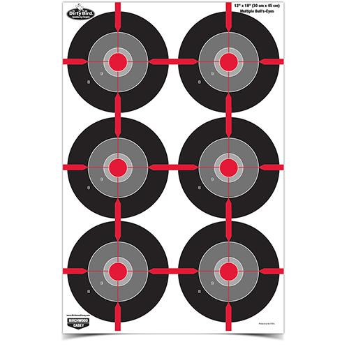 Birchwood Casey Dirty Bird 12" x 18" Multiple Bull's-Eye Target 8/ct