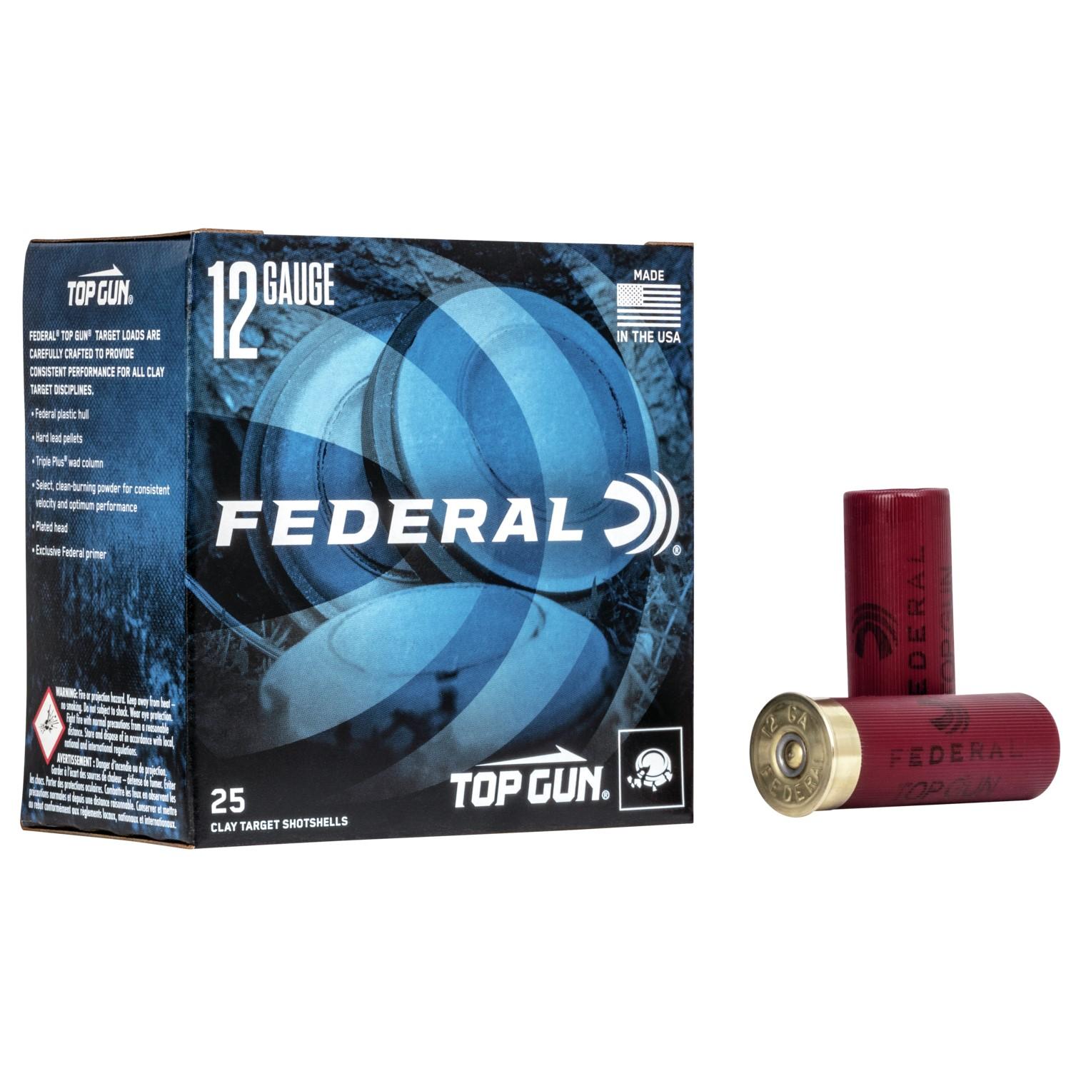 Federal Top Gun Shotshells 12 ga 2 3/4" 1 1/8 oz 1145 fps #8 25/ct