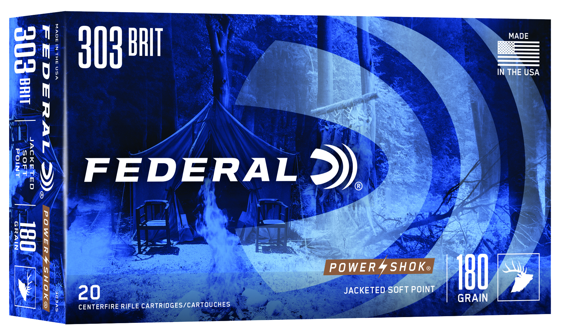 Federal Power-Shok Rifle Ammunition .303 British 180 gr SP 2640 fps - 20/ct