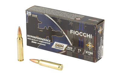 Fiocchi Hyperformance SBR Sierra Matchking Ammunition .223 Rem 77gr HPBT 2750 fps 20/ct