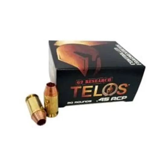 G2 Research TELOS Handgun Ammunition .45 ACP 160 gr HP 920 fps 20/ct