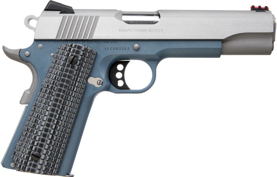 Colt Competition Government Handgun 9mm Luger 9rd Magazines(2) 5" Barrel Blue Titanium cerakote Frame Stainless Slide