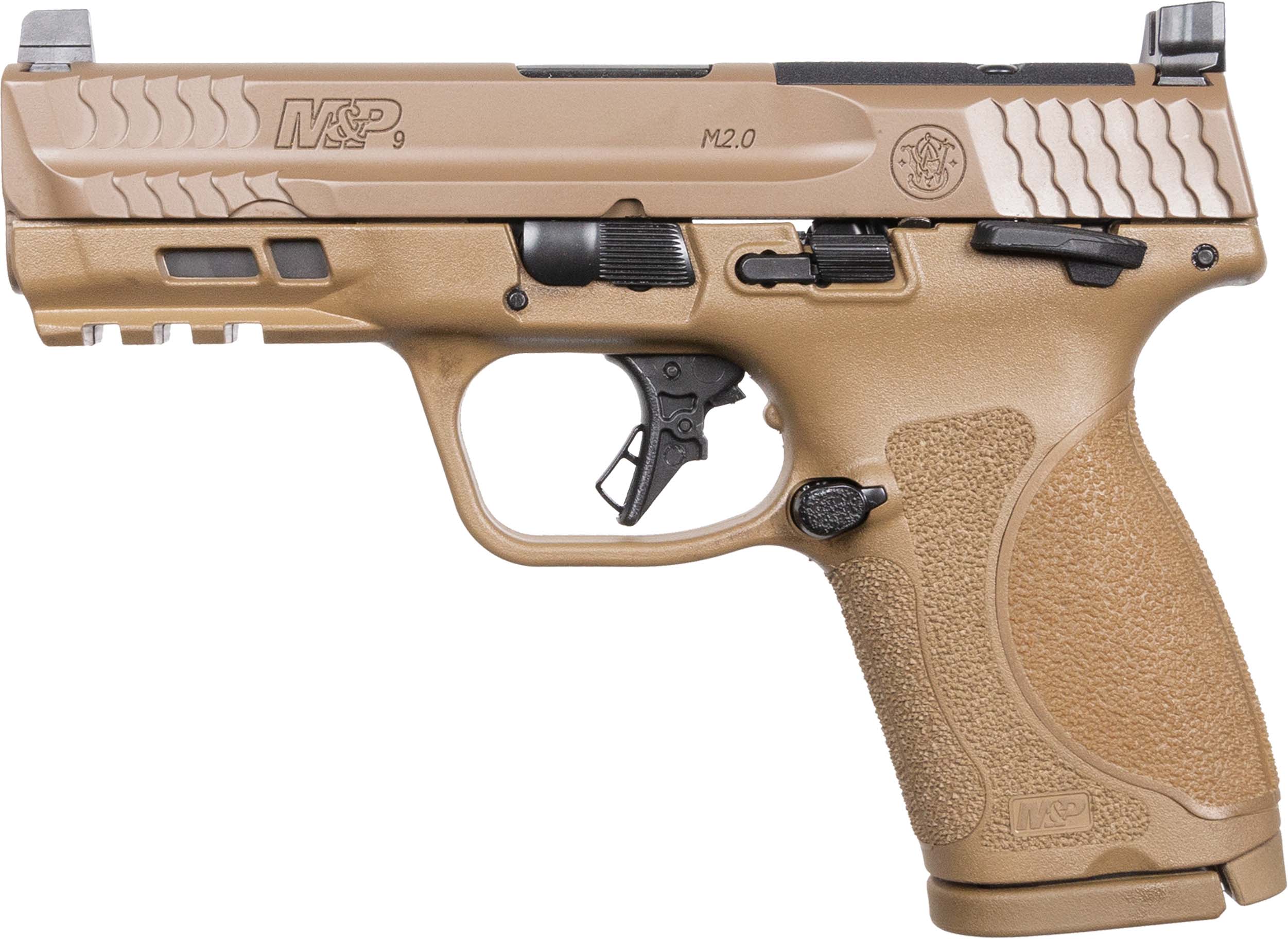 SMITH & WESSON M&P 9 COMPACT M2.0 FDE 4" PSTL O/R TS 15RD