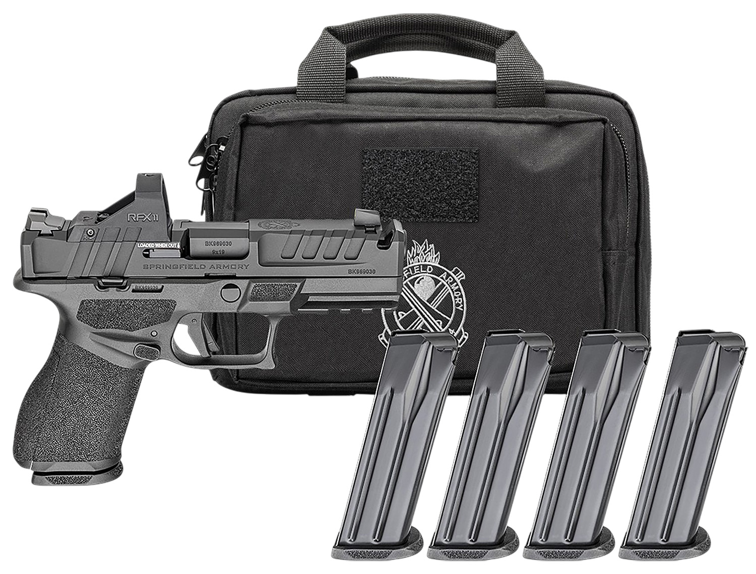 Springfield Gear Pac Echelon 4.0C Comp Handgun 9mm Luger 15(4)rd Magazines 4" Comp Barrel Green Dot & Bag