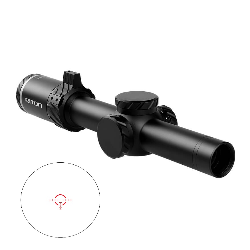 Riton 3 Tactix Tactical Rifle Scope 1-8x24 30mm SFP OT Illum - Black