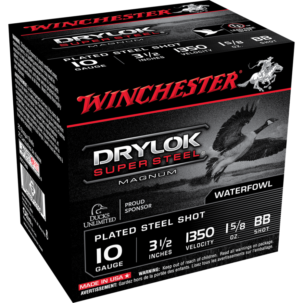 Winchester Super-X Drylok Super Steel Shotshells 10 ga 3-1/2" 1-5/8 oz 1350 fps #BB 25/ct