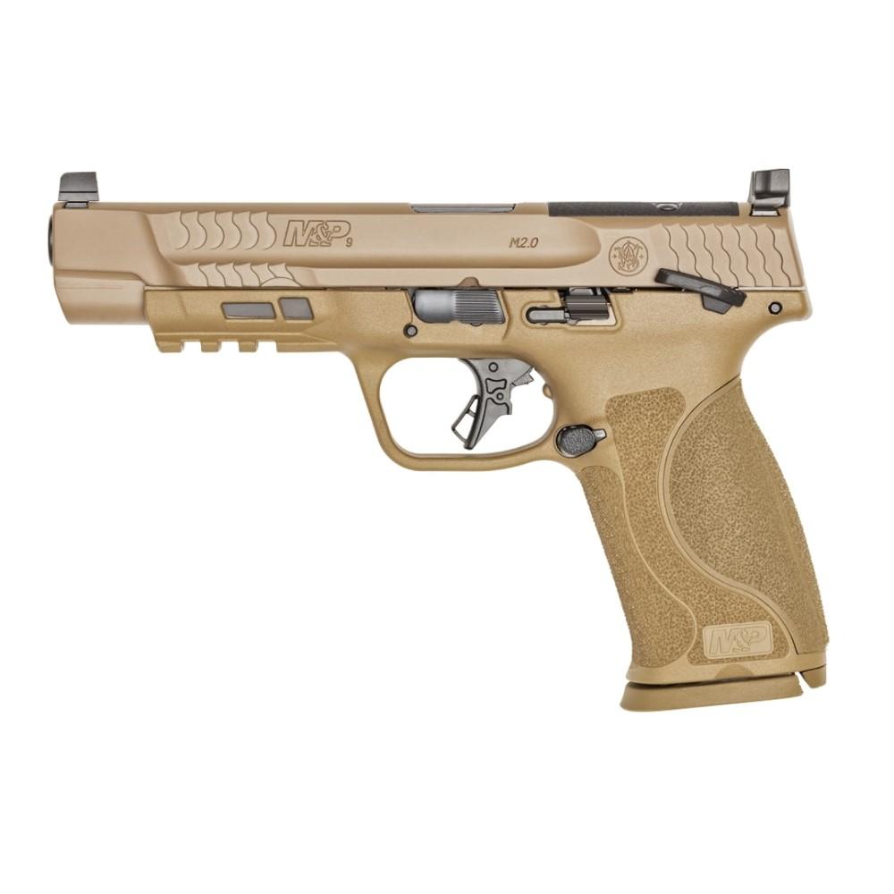 Smith & Wesson M&P 9 M2.0 Full Size Handgun 9mm Luger 17rd Magazine 5" Barrel FDE Optics Ready