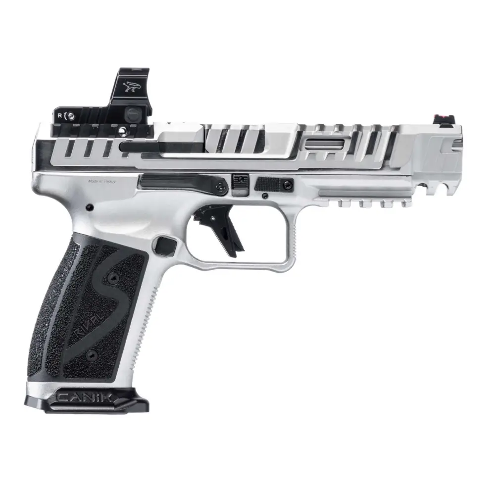 Canik SFx Rival-S Chrome Handgun 9mm Luger 18rd Magazines (2) 5" Barrel Chrome with MO2 Optic