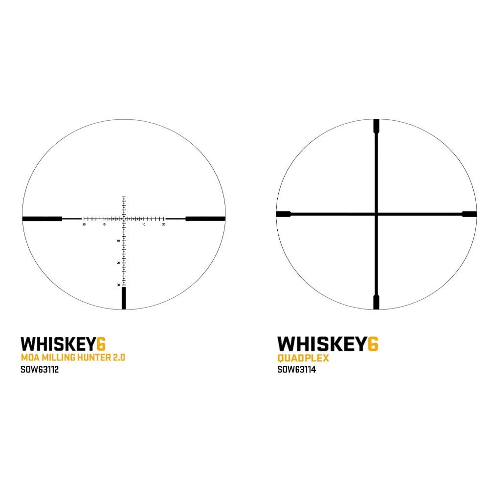 Sig Sauer WHISKEY6 Rifle Scope 3-18x44 30mm SFP Quadplex Reticle Non Illum Black
