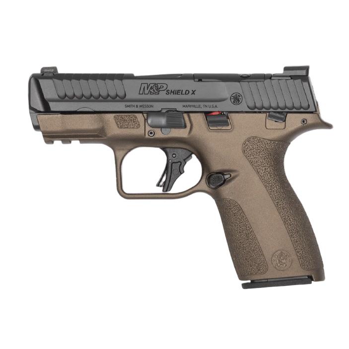 Smith & Wesson Inc. S&W Shield-X Midnight Bronze Handgun 9mm Luger 13(1)&15(1)rd Magazines 3.6" Barrel Thumb Safety