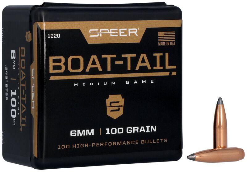 Speer Boat Tail Rifle Bullets 6mm .243" 100 gr SBTSP 100/ct