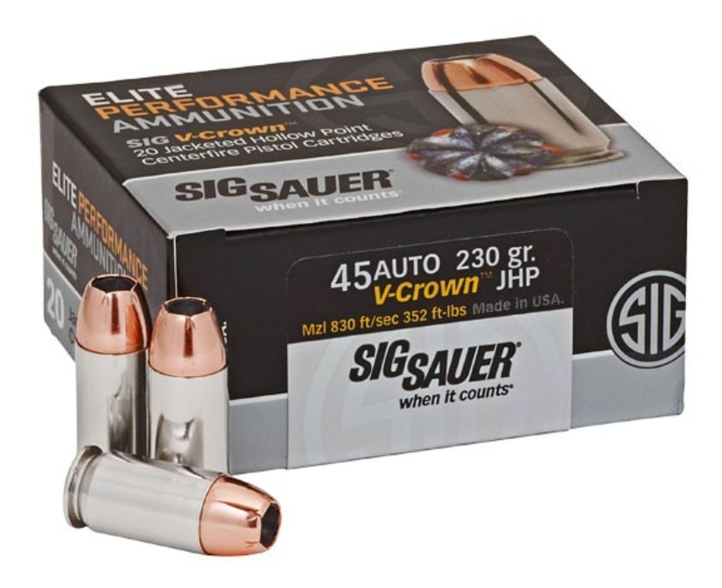 SIG 45AP 230GR V-CROWN 20RD 10BX/CS