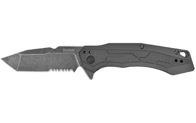 Kershaw Analyst Folding Knife 3-1/4" Partially Serrated Tanto Blade Black