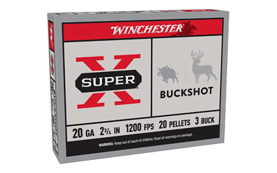 Winchester Super-X Buckshot Shotshells 20 ga 2-3/4" 1200 fps #3B 5/ct