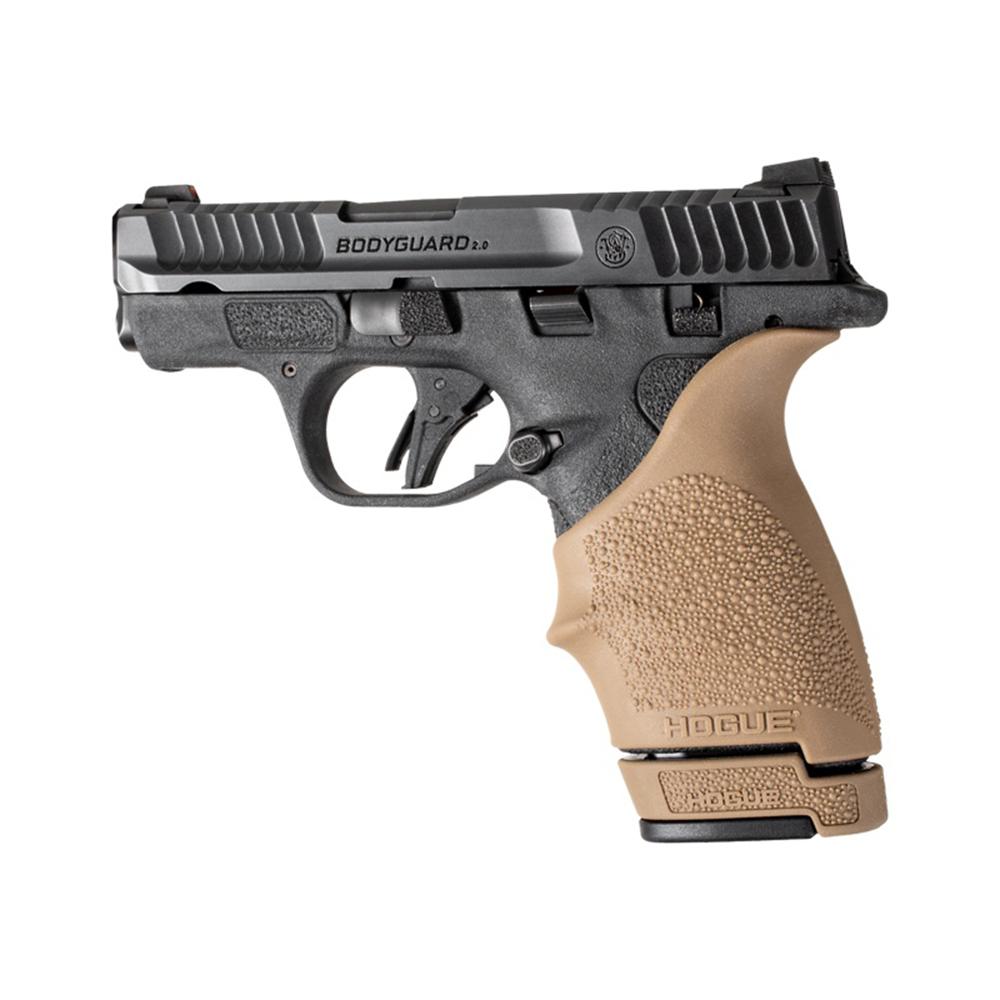 Hogue OverMolded Rubber Grip Extension Base Pad for S&W M&P Bodyguard 2.0 12rd Magazines FDE