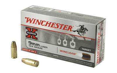 WINCHESTER 9 MM SUPER-X TARGET WINCLEAN 124 GR 50 RD/BX 10 BX/CS