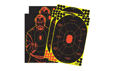 Birchwood Casey SHOOT-N-C 12" x 18" 3-Handgun Trainer & 2-Bad Guy Silhouette Target 5/ct