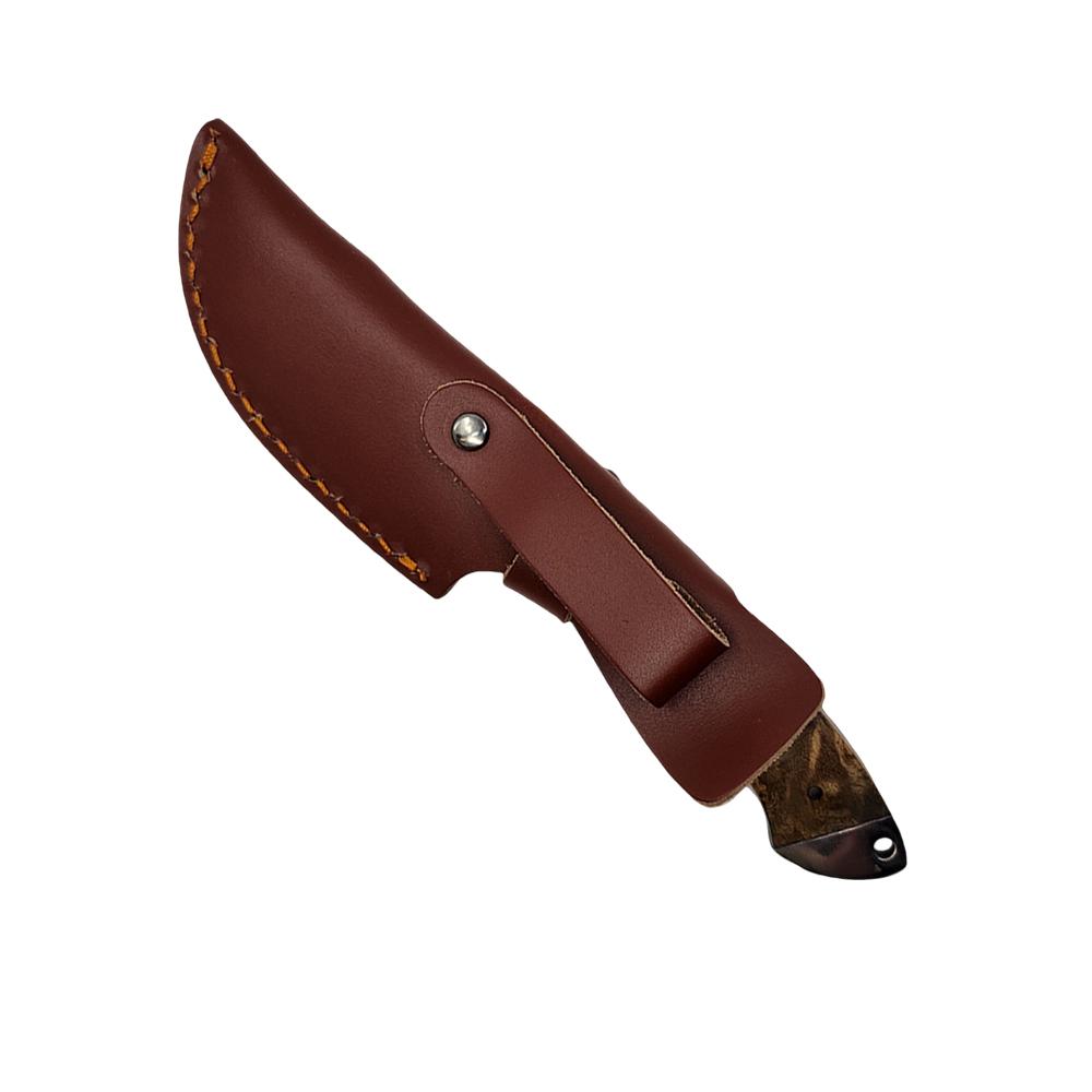 Sarge Knives Terrain Fixed Blade Knife 3-1/2" Gut Hook Wood & Stag