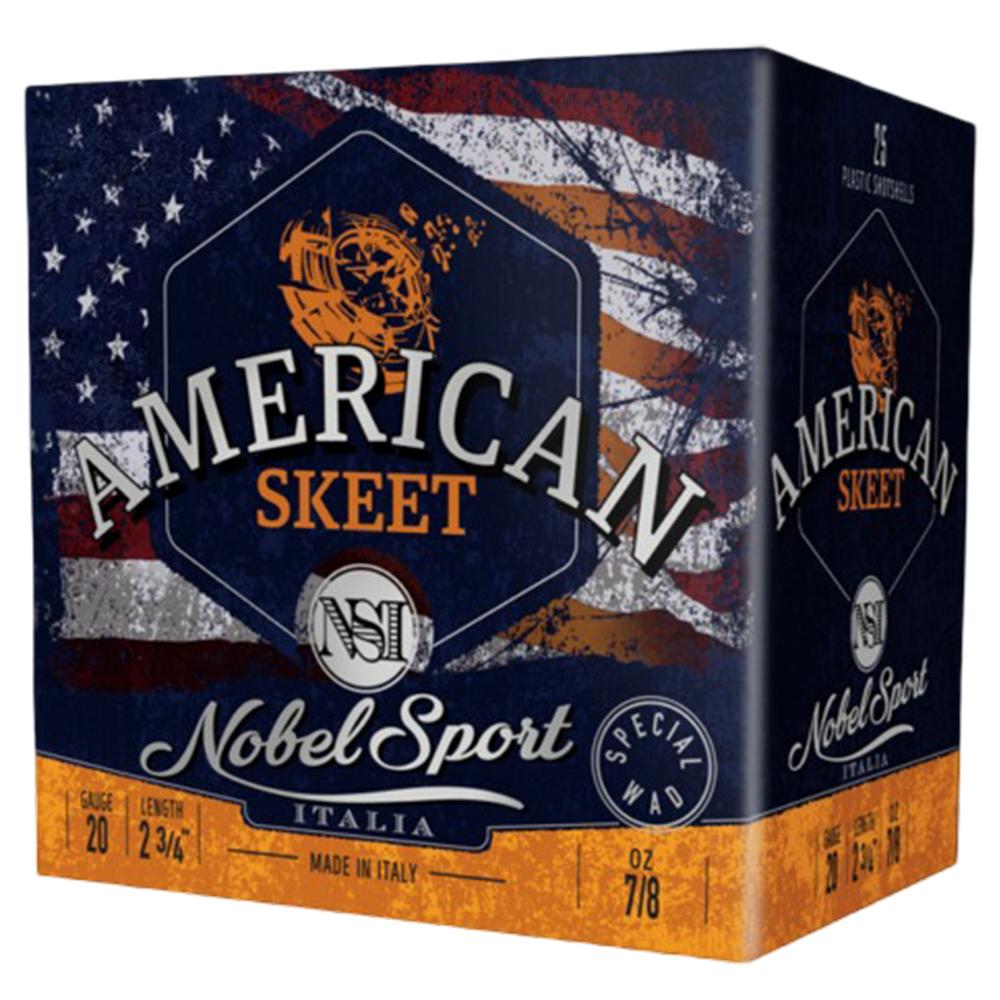Eurosports LLC Nobel Sport Target American Trap Shotshells 20ga 2-3/4" 7/8oz 1200fps #9 25/ct