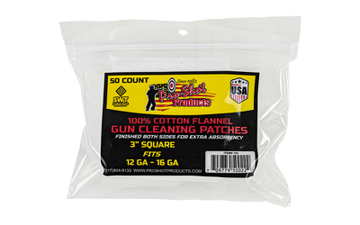 Pro-Shot 100% Cotton Flannel Patches 12-16ga. 50/ct