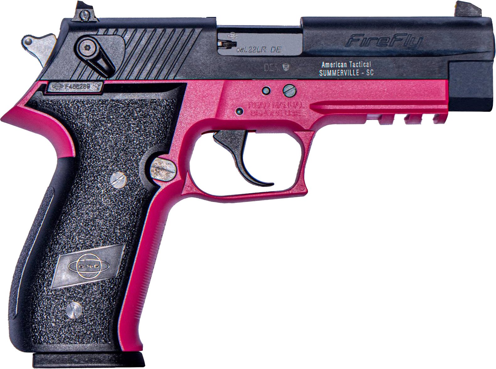 American Tactical Inc-ATI GSG FIREFLY Handgun .22LR 10rd Magazine 4.9" Barrel Black/Pink