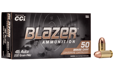 CCI Blazer Brass Handgun Ammunition .45 ACP 230 gr FMJ 830 fps 50/ct