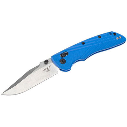 Hogue Deka Manual Folder Knife 3 1/4" Clip Point Blade Blue and Silver