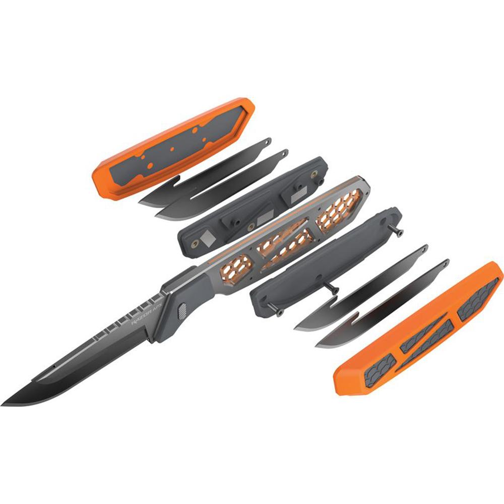 Outdoor Edge 2.5'' Razor Apx Knife 5 Removable Drop Point Blades Storage Scales