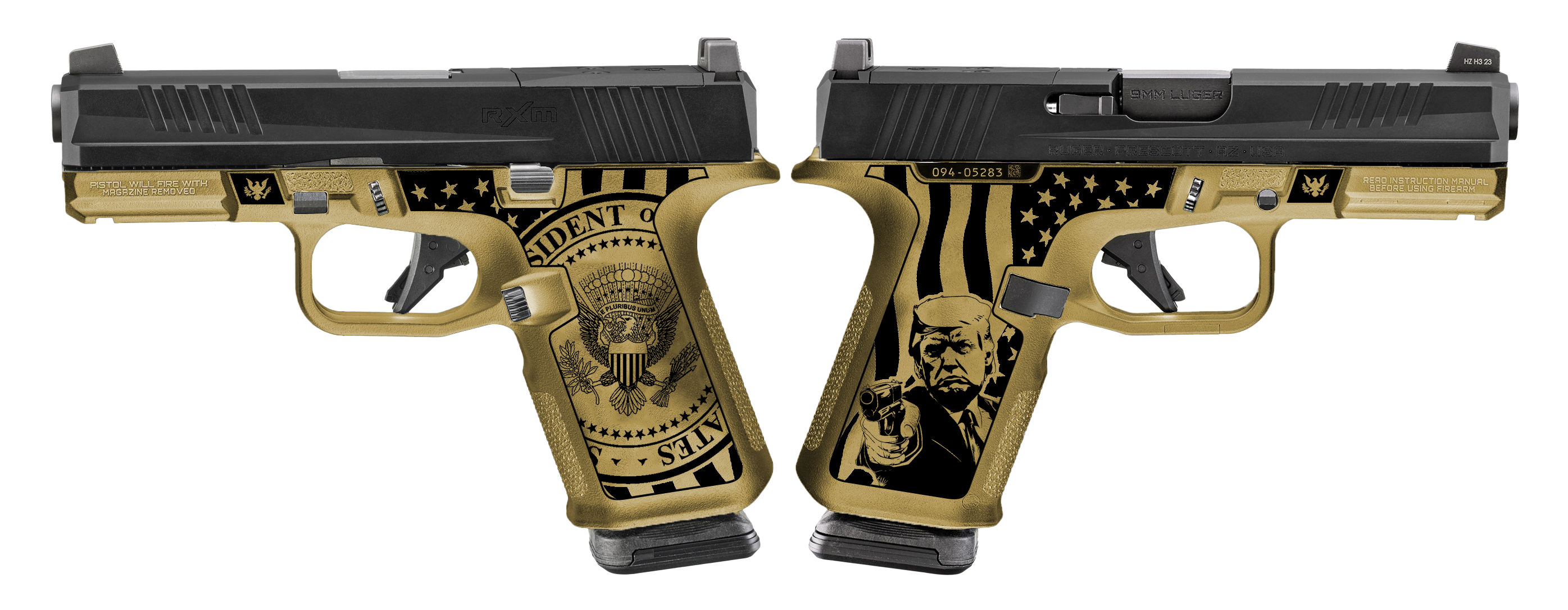 RUGER RXM 9MM PISTOL DON WICK 4" BBL O.R. 2-15RD MAGS - ORION EXCLUSIVE