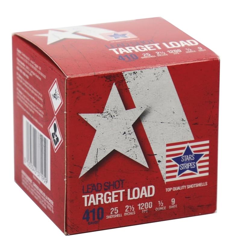 TRZ Trading Inc. PPU Stars & Stripes Target Shotshells 410ga 2-1/2" 1/2oz 1200 fps #9 25/ct