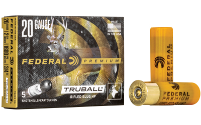 Federal Premium TruBall Rifled Slug 20ga 2 3/4" 3/4 oz Slug 1600 fps 5/ct