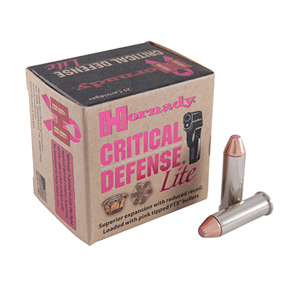 Hornady Critical Defense Lite Handgun Ammunition .38 Spl 90 gr FTX 1200 fps 25/ct
