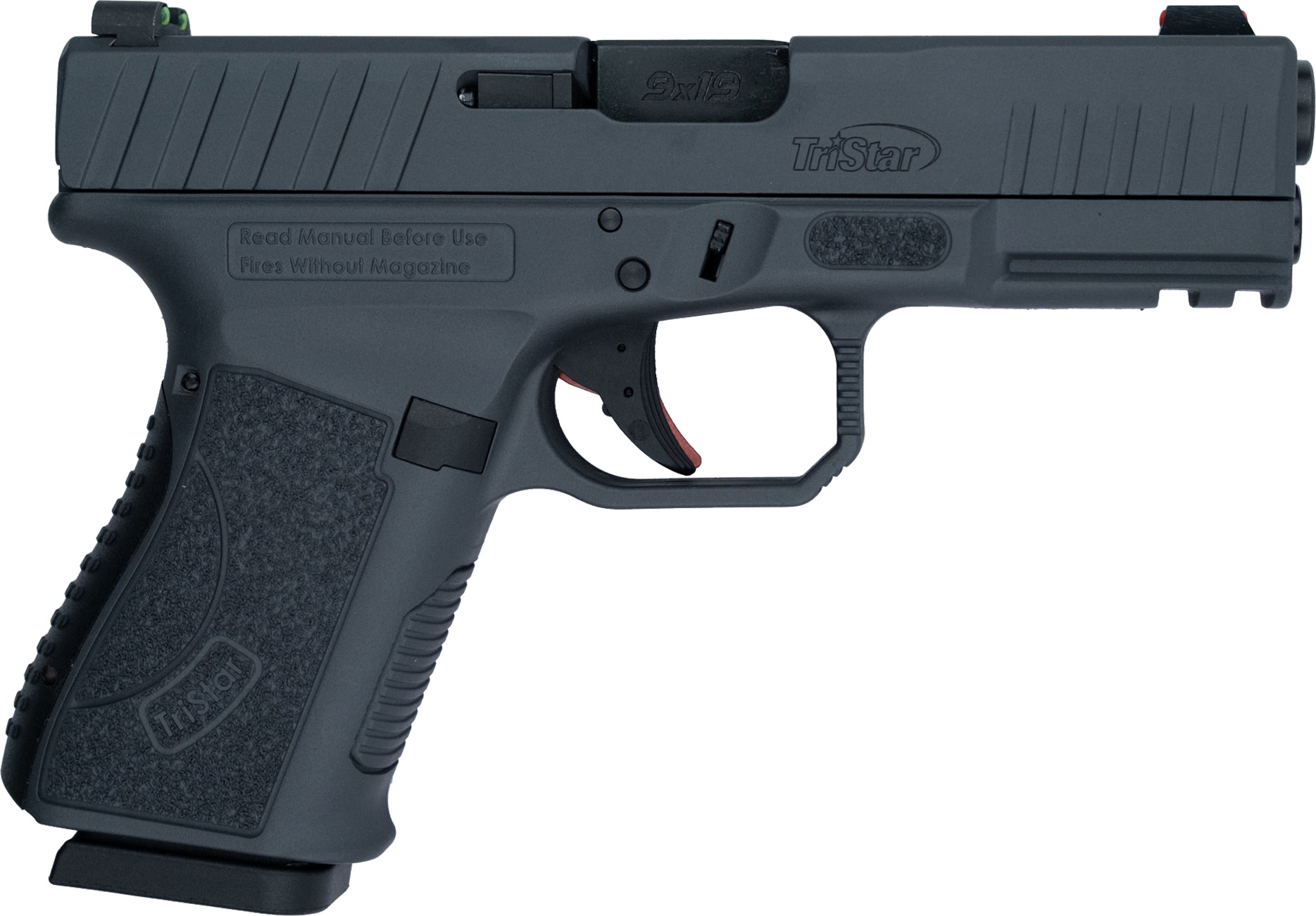 Tristar APOC Handgun 9mm Luger 15rd Magazine(2) 4" Barrel Fiber Optic Sights Black Sniper Gray