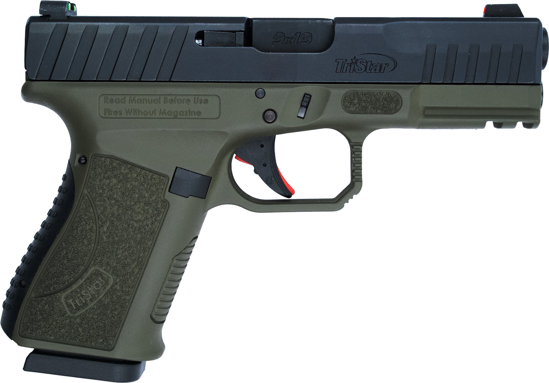 Tristar APOC Handgun 9mm Luger 15rd Magazine 4" Barrel Fiber Optic Sights OD Green/Black