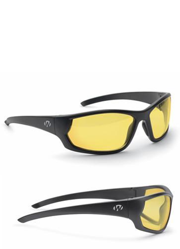 Walker's Vector Full Frame Shooting Glasses Black with Amber Lens with Case