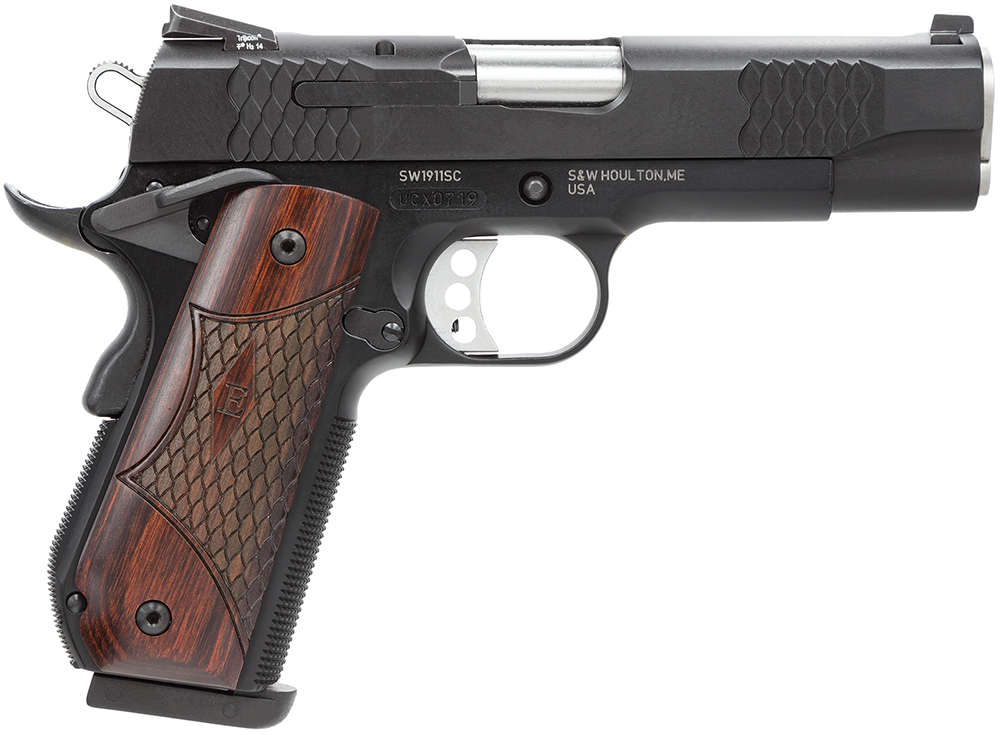 Smith & Wesson Inc. S&W M1911SC E-Series Round Butt Scandium Frame Handgun .45 Auto 8rd Magazine 4.25" Barrel Wood Grips