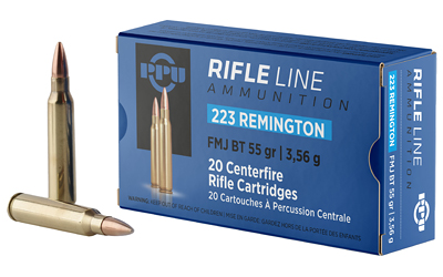 TRZ Trading Inc. PPU Rifle Ammunition .223 Rem 55 gr FMJ-BT 3240 fps 20/ct
