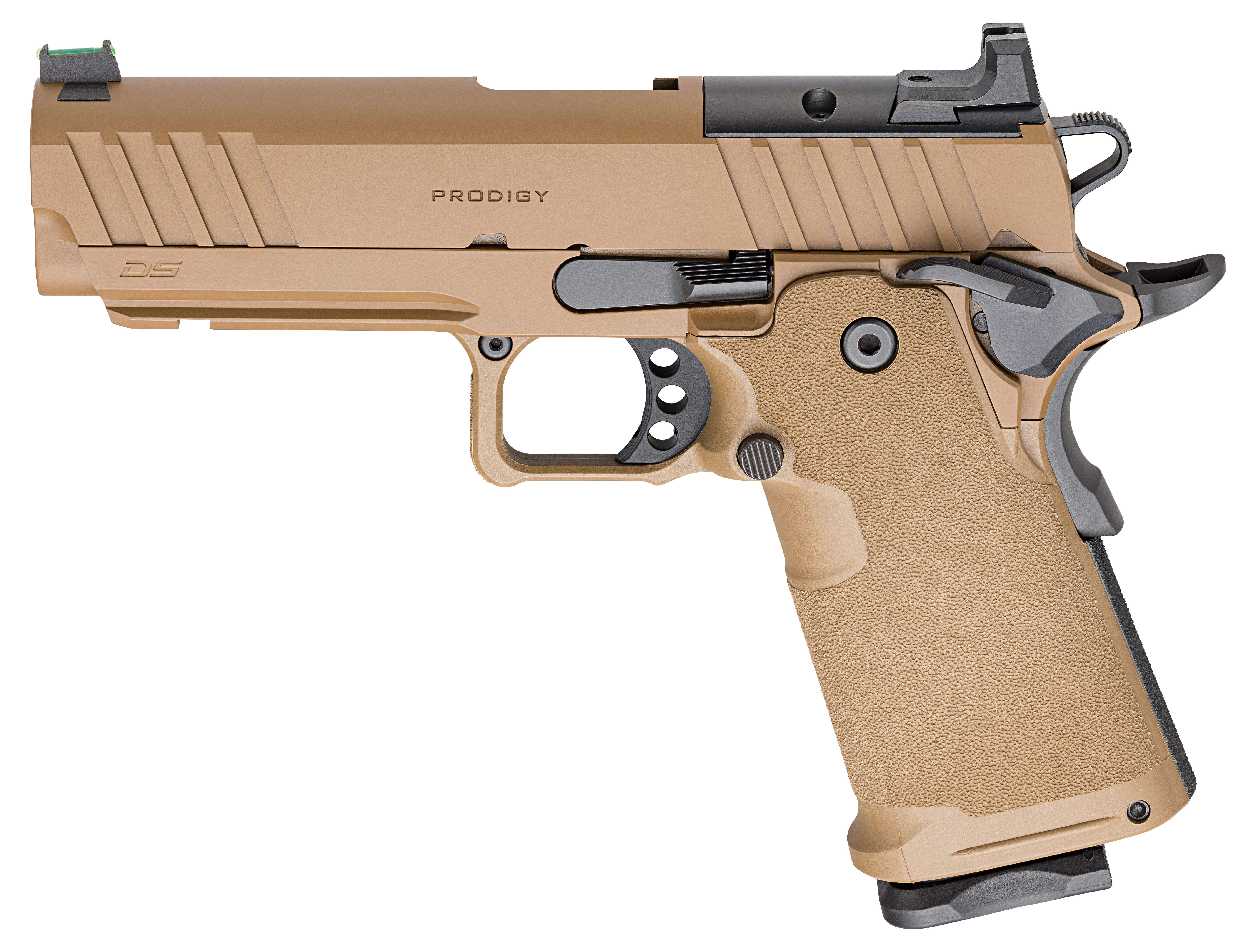 Springfield 1911 DS Prodigy Comp Handgun 9mm Luger 10rd Magazines(2) 4.25'' Barrel Coyote Brown