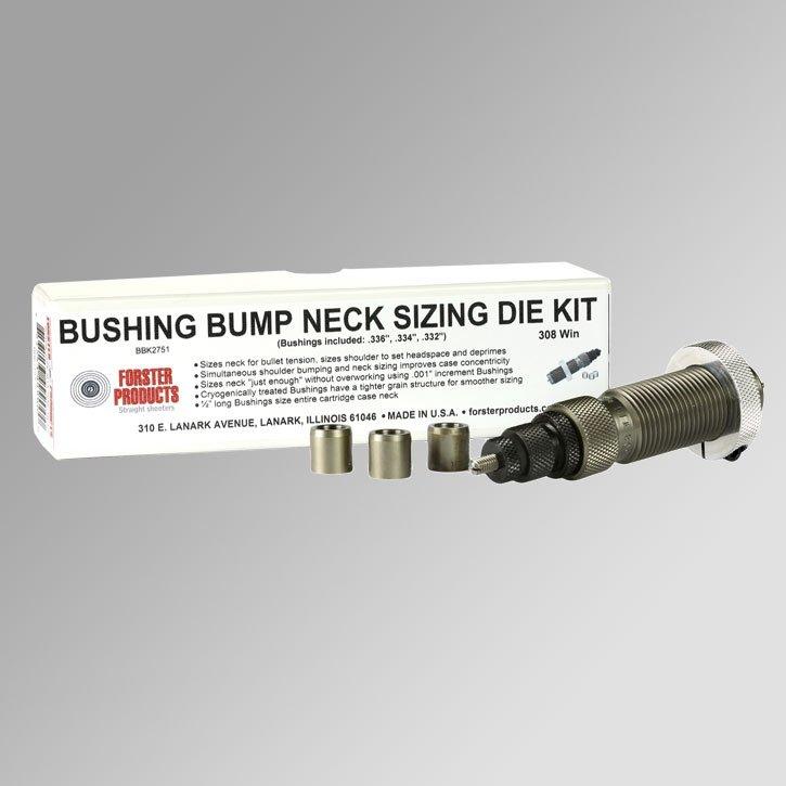Forster Products Bushing Bump Kit 308 Win-Neck Sizing Die & 3 Neck Bushings .336 .334 .332