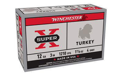 Winchester Super-X Turkey Loads Shotshells 12ga 3" 1-7/8 oz 1210 fps #4 10/ct