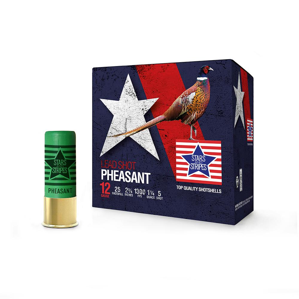 TRZ Trading Inc. PPU Stars & Stripes Pheasant Load Shotshells 12ga 2-3/4'' 1-1/4oz 1300 fps #5 25/ct