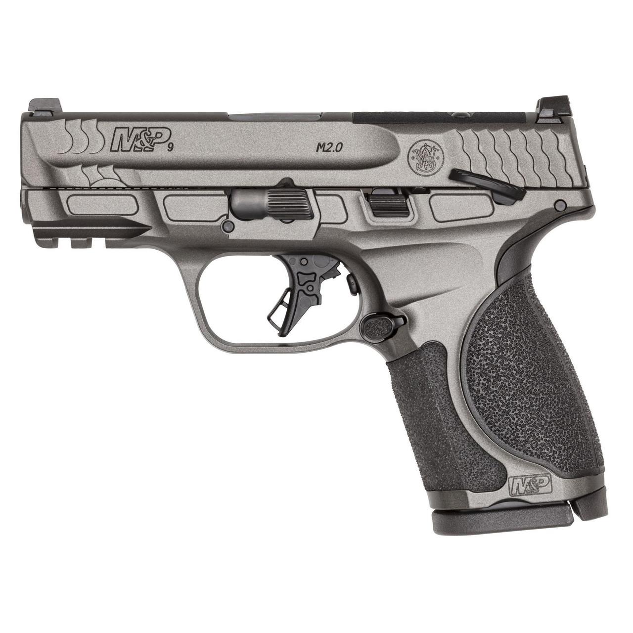 Smith & Wesson Inc. S&W M&P 9 M2.0 Metal Compact OR Handgun 9mm Luger 15rd Magazine(2) 3.6" Barrel Tungsten Gray Cerakote Thumb Safety