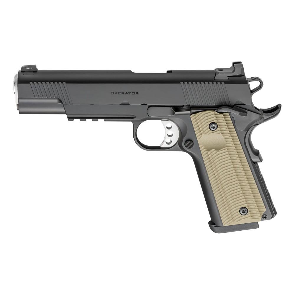 Springfield 1911 Operator Handgun 9mm Luger 9rd Magazines(2) 5" Barrel G10 Grips Tritium Front Sights